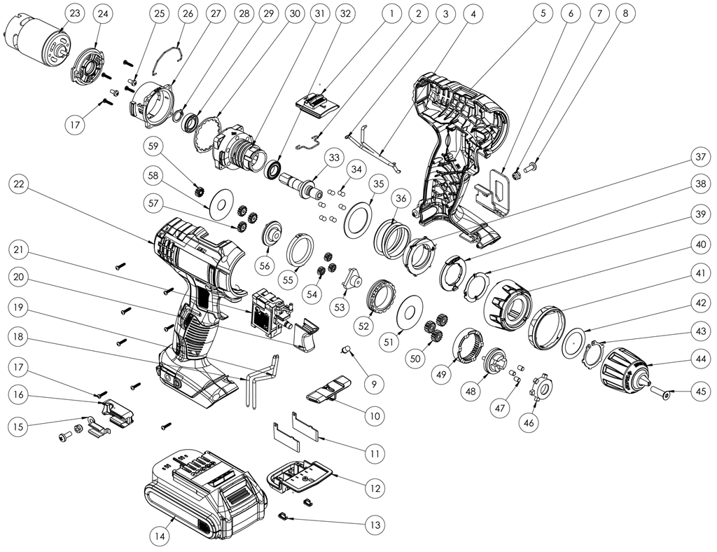 Инструмент [ДА-18-2-Ли КНМ2] - разборная схема